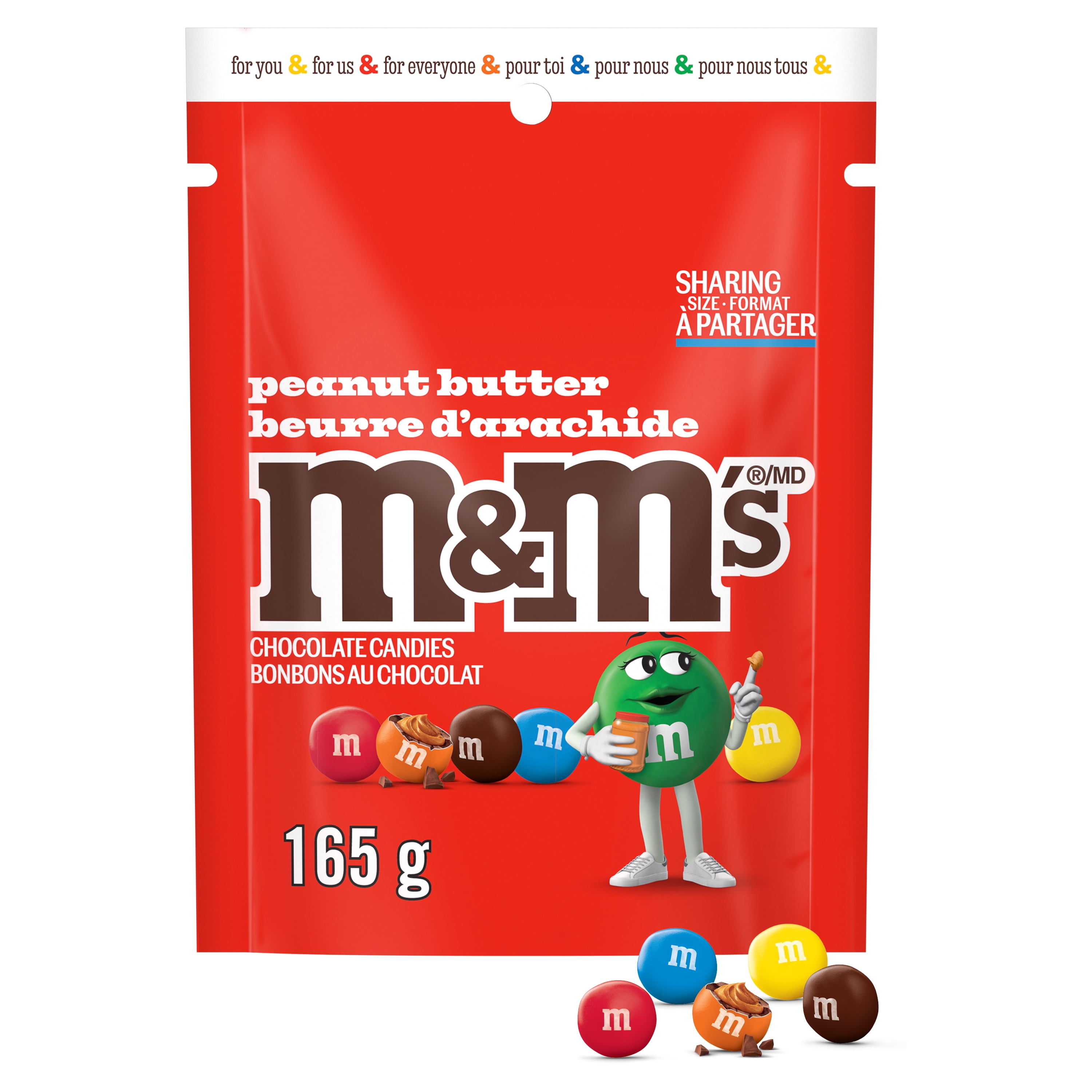 M&M’S, bonbons au chocolat au lait, beurre d’arachide, format partage, 165 g
