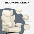 thumbnail image 3 of EXRACING Ergonomic Big and Tall PU Leather Gaming Chair with Footrest, Beige, 3 of 8