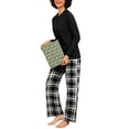 thumbnail image 6 of MINTREUS Womens Pajama Sets Soft Long Sleeve Sleepwear Ladies Loungewear Two Piece Black Plaid Pjs with Pockets, 6 of 7