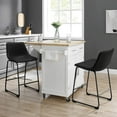 thumbnail image 6 of Vitesse PU Faux Leather Counter Bar Stools with Backrest, Black (Set of 4), 6 of 7