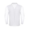 thumbnail image 3 of HULIJA Men Rhinestones V-Neck Long Sleeve Pullover Latin Tango Rumba Dance Shirt Blouse White M, 3 of 4