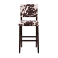 thumbnail image 3 of Linon Corey Tabouret de Bar 30 Pouces à Motif Vache avec Cadre en Bois Espresso Foncé, 3 of 15