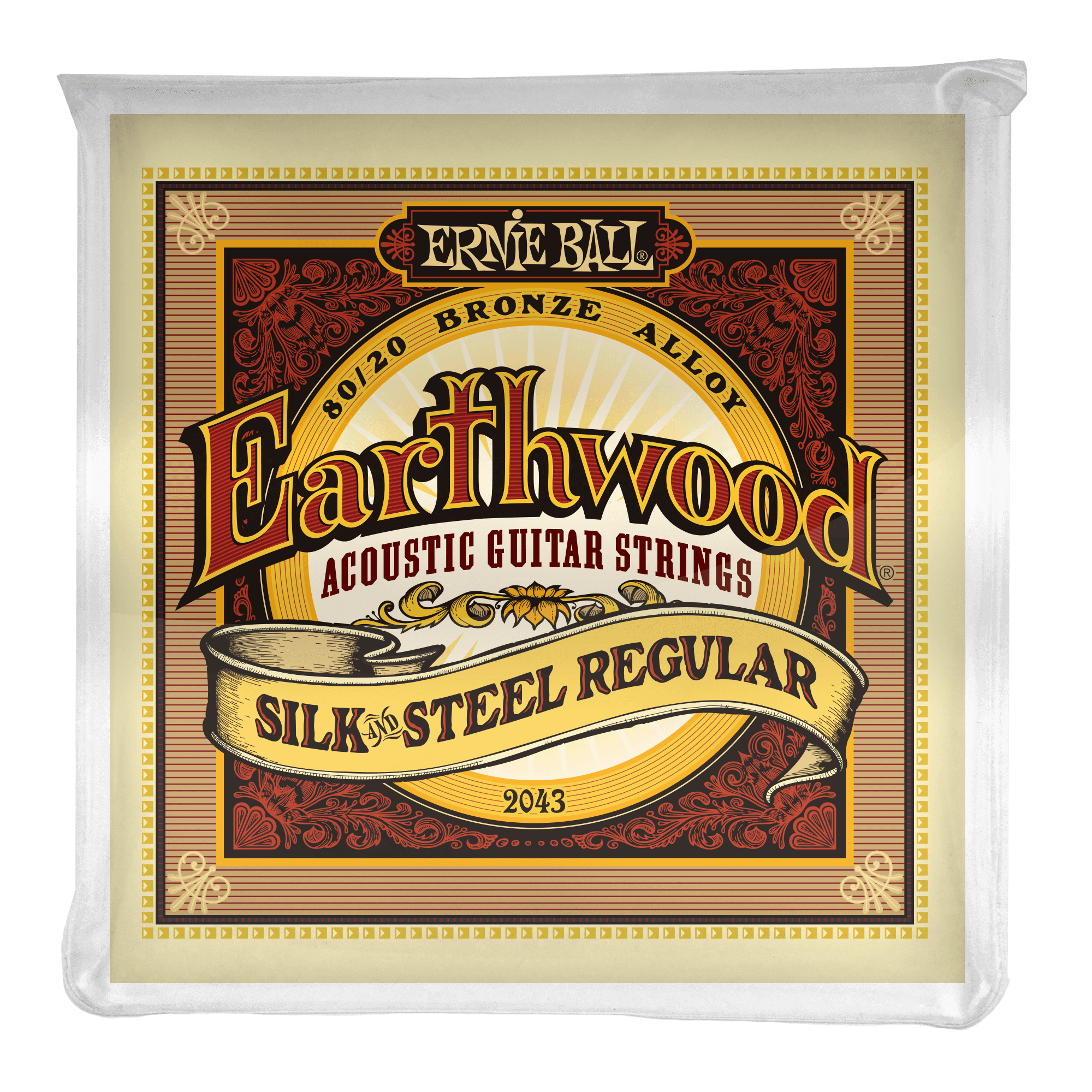 4 PACK Ernie Ball 2043 Silk & Steel 80/20 Bronze Acoustic Guitar Strings 13-56 Regular