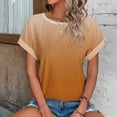 thumbnail image 7 of WRKEKC Print Crew Neck Short Sleeve Blouses for Women Summer Trendy Curved Hem Dressy Casual Lightweight Breathable Everyday Office Top, 7 of 7