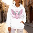 thumbnail image 4 of JULMCOMO in October We Wear Pink Sweatshirt for Women Angel Wings Print Breast Cancer Awareness Loose Casual Hoodie Long Sleeve Comfy Pullover Outfits White M, 4 of 4