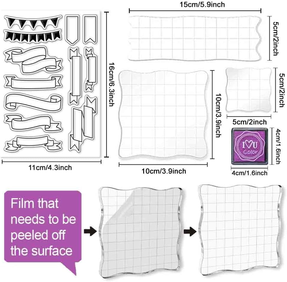 29 Pcs Journal Stamps for Crafting Card Making Supplies Set Include 3 Acrylic Clear Stamp Blocks 6 Clear Silicone Stamps Seals 20 Craft Ink Pads Calendar Planner Stamp for DIY