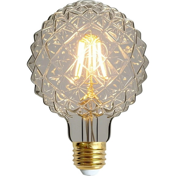 TIANFAN G30 Edison Led Bulb Pineapple Hard Glass Light Bulb 4W Not Dimmable 2700Kelvin E26 Decorative Light Bulbs