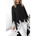 thumbnail image 2 of Casual Mujer Otoño Vestido Kaftan Irregular Dobladillo de encaje Empalme Mangas largas O Cuello C Romacci Vestido, 2 of 7