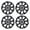 Black & White Lacquer, variant on Hubcaps 17", Wheel Rim Cover Universal R17 Hub Caps, Snap On Car Pickup Truck SUV, Lacquer Wheel Covers, 4 Pack, Matte Black Painted