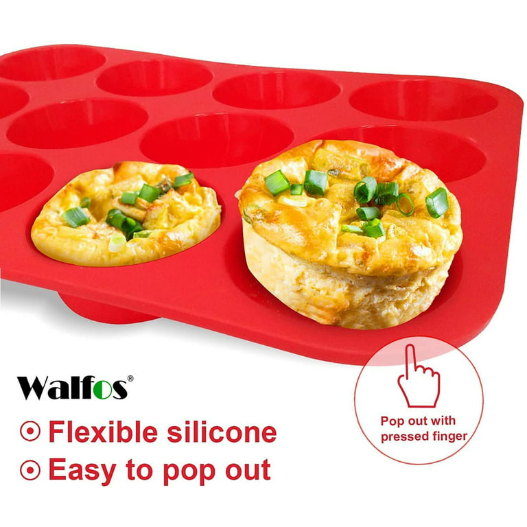 Silicone Texas Muffin Pan Set- 6 Cup Jumbo Silicone Cupcake Pan, Non-Stick  Silicone, Just PoP Out! Perfect for Egg Muffin, Big Cupcake - BPA Free and  Dishwasher Safe, Set of 2 