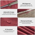 thumbnail image 7 of Pakunoda 14 Pieces Outdoor Replacement Cushions, 5” High-Density Foam Sectional Cushions Couch, 6 Seat Patio Conversation Sets for Rattan Wicker, Liner&Cover, Fuchsia Red, 7 of 7