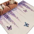 thumbnail image 2 of Area Rug for Living Room, Wisteria Non-Slip Indoor Large Carpet for Bedroom/Dining Room, Spring Purple Flowers Butterflies Vintage Beige Washable Low-Profile Rectangle Floor Runner Rugs - 6 x 9 Ft, 2 of 7