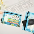 thumbnail image 4 of 2 Pack Pencil Pouch for 3 Ring Binder Smooth Zipper Folders with Pockets Clear Window Pencil Case Cute Turtle Swimming, 4 of 6