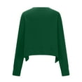thumbnail image 6 of Women's Clothing Womens Tops Ndbuld Women Curved Hem Long Sleeve Workout Crop Tops Trendy Athletic Yoga Gym Shirts with Thumb Hole Deal of The Week Green S, 6 of 9