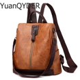 thumbnail image 2 of Mochila Retro 3 en 1 de piel sintética para mujer, bolso de hombro escolar antirrobo para adolescentes, Mochila informal de viaje Fivean unisex, 2 of 2