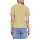 thumbnail image 3 of BLUSA DE CUADROS GINGHAM PARA MUJER CON VOLANTES EN EL CUELLO REDONDO Y MANGAS ABULLONADAS M PÚRPURA AMARILLO, 3 of 6