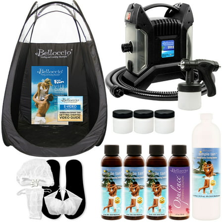 ULTRA PRO Sunless Airbrush HVLP SPRAY TANNING SYSTEM Simple Tan 8% Solution (Best At Home Spray Tan System)
