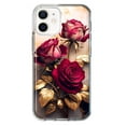 thumbnail image 1 of MUNDAZE Apple iPhone 12 Mini Romantic Elegant Gold Marble Red Roses Double Layer Phone Case Cover, 1 of 6