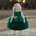 thumbnail image 2 of Fesfesfes Kids Girls Ruffled Princess Dress Infant Toddler Girls Bridesmaid Gown Tulle Birthday Party Dress Under 10$, 2 of 9