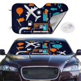 thumbnail image 2 of Balery Creative Transport Print Car Windshield Sun Shade,Windshield Sunshade for Car Pickup Truck SUV Accessories-Medium, 2 of 7