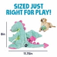 thumbnail image 4 of goDog Dragons Extra Soft Plush Toy for Dogs with Chew Guard Technology for Stronger & Longer Play, Soft & Durable with Built-In Squeaker, Seafoam, Medium, 4 of 11