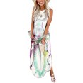 thumbnail image 2 of Dyegold Maxi Dress Tie Dye Summer Dresses for Women T Shirt Dress Round Neck Short Sleeve Loose Causal Long Sundresses, 2 of 5