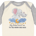 thumbnail image 4 of Inktastic My Nana Loves Me to the Moon and Back Elephant Family Boys or Girls Long Sleeve Baby Bodysuit, 4 of 5