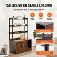 thumbnail image 4 of VEVOR Cat Litter Box Enclosure, Hidden Litter Box Furniture with 3 Storage Shelves,Wooden Cat Washroom Indoor,Large Cat House Cabinet Hidden Fit Most Litter Box, 33.5"L x 19.3"W x 58.7"H,Dark Brown, 4 of 9