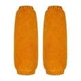 thumbnail image 1 of KLKCMS Manches de Soudage en Cuir Poignets Élastiques Protection des Bras pour Travail du Métal Jaune, 1 of 9