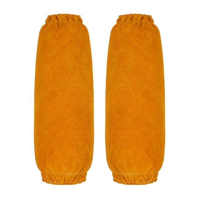 Mangas de cuero para soldar, protección para brazos, resistentes al calor, multiusos, para hombres y mujeres Amarillo