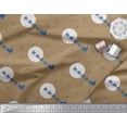 thumbnail image 2 of Soimoi Brown Georgette Viscose Fabric Snowflake,Reindeer & Sleigh Christmas Print Fabric by the Yard 42 Inch Wide, 2 of 3