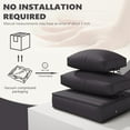 thumbnail image 3 of Snubbull 6-Seat Sectional Outdoor Patio Replacement Cushions Set, 25.5" x 25.5", 5" Foam High-Density, 14-Piece Water-Resistant Outdoor Cushion for Patio Conversation Sets, Liner&Cover, Gray, 3 of 6