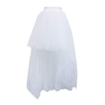 thumbnail image 4 of Faldas de tul de malla en capas con cintura alta y elástica para mujer Blanco, 4 of 7