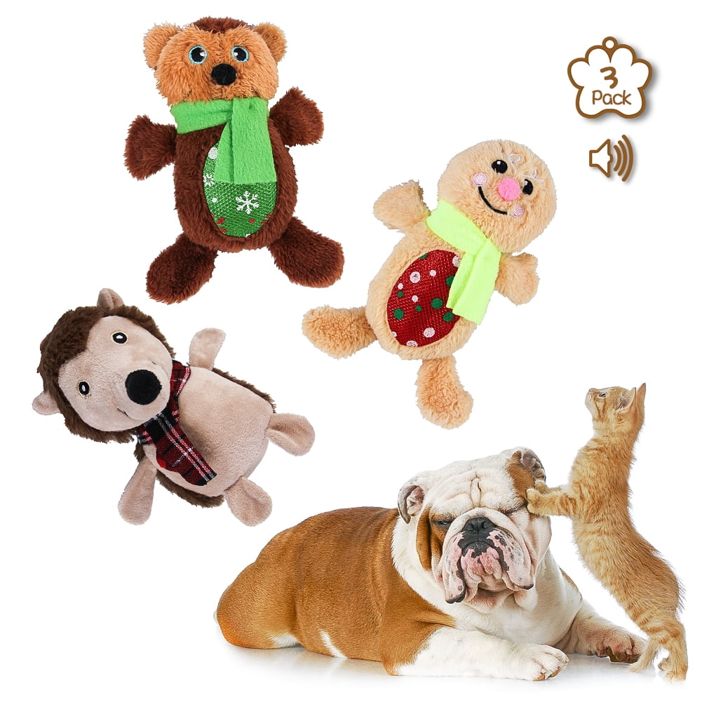 Kepooman 3Pcs Dog Corduroy Squeaky Toys Kit for Small Dogs Kepooman 3Pcs Dog Corduroy Squeaky Toys Kit for Small Dogs