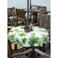 thumbnail image 2 of Outdoor Tablecloth with Umbrella Hole for Patio/Picnic/Party/Camping, Spring Botanical Waterproof Table Cloth Round Cover Washable, Green Ivy Ferns Oak Leaves Light Blue (Dia 60"), 2 of 8