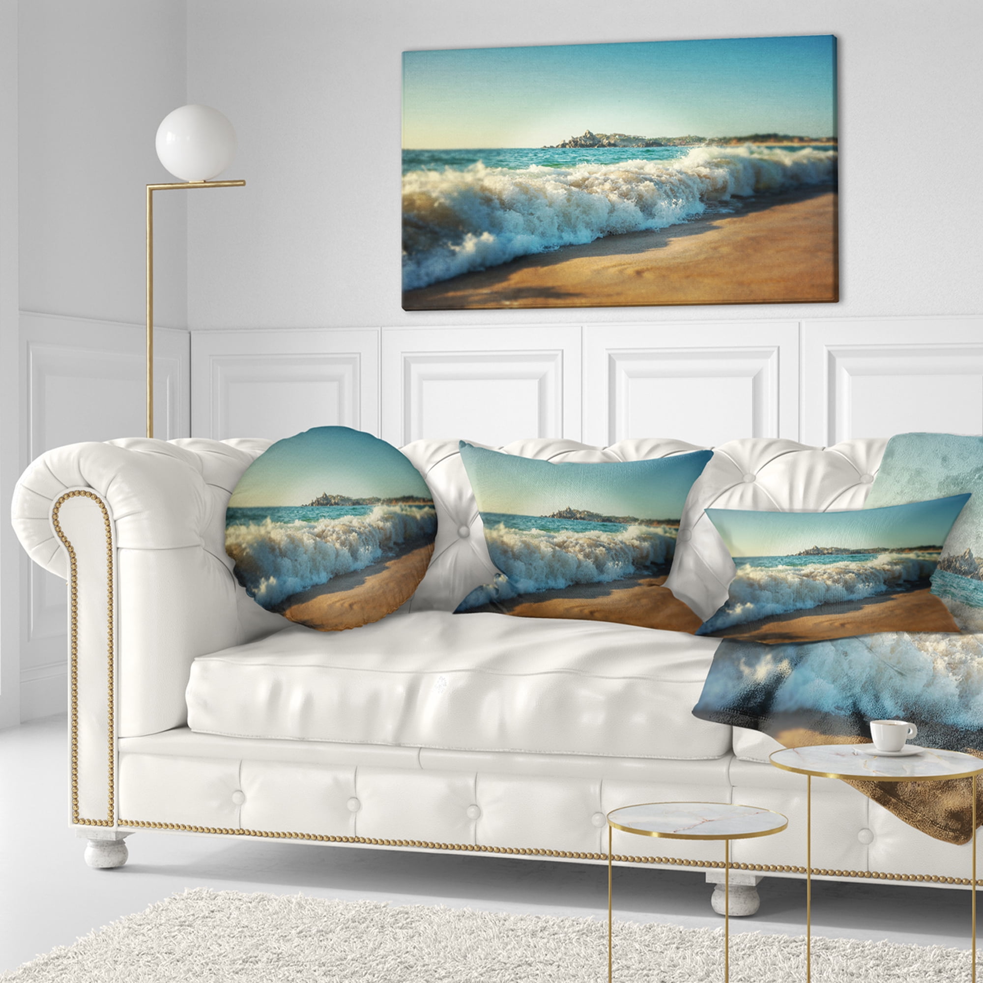 Designart 12" x 20" Multi-color Polyester Throw Pillow
