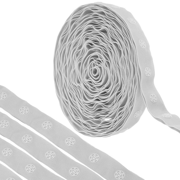 5 Yard Snap Button Tape for Sewing Cotton Snap Button Trim Fastener Buckles Tape for Clothes Fabric DIY, grey