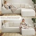 thumbnail image 5 of Muumblus Modular Sectional Sofa, Oversized L-Shape Cloud Couch, Modern Corduroy Sleeper Couches for Living Room, No Assembly Required, Beige White (Right Facing Chaise), 5 of 11