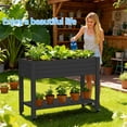 thumbnail image 2 of Joxxoaa Raised Garden Bed with Legs,Self-Watering Resin Planter Box with Lockable Wheels Drainage Plug and Gauge for Vegetables, Flowers, Storage Shelf for Tools and Accessories (Black), 2 of 7
