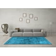 thumbnail image 3 of Ahgly Company Indoor Round Oriental Light Blue Industrial Area Rugs, 6' Round, 3 of 4