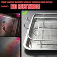 thumbnail image 3 of GoXteam Air Fryer Basket for Oven, 12.8x9.6 Inch 18/8 Stainless Steel Crisper Tray and Basket, Air Fry Crisper Basket Tray & Grease Catcher, Dishwasher Safe, 3 of 8