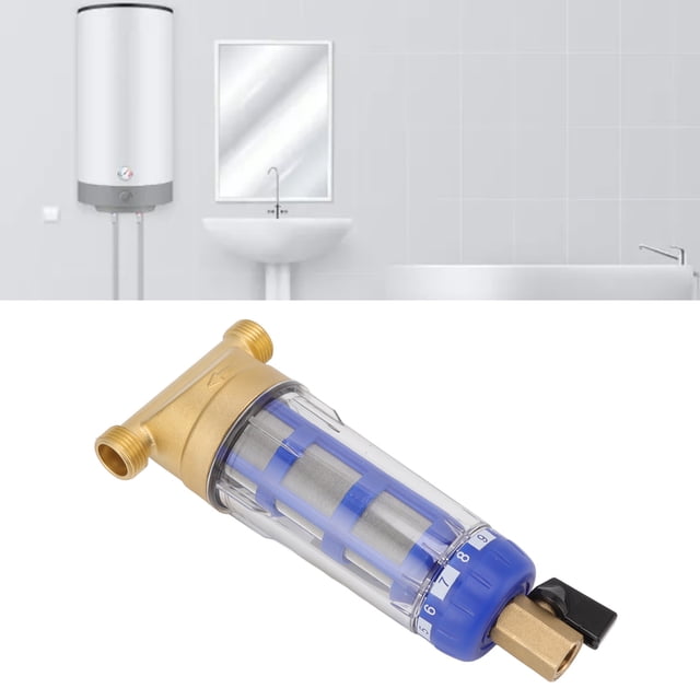 Whole House Water Filter, Cyclonic Sedimentation Water Filter G1/2in Backwashing Pure Copper Robust Protective For Heater