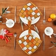 thumbnail image 4 of 4 Pack 20'' x20" Satin Table Napkins Dinner Napkins for wedding Party Decoration events Squares with Smiling Pumpkins, 4 of 6