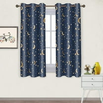 Star Curtains for Bedroom 42x63inch Kids Blackout Curtains Navy Blue Blackout Curtains Insulated Room Darkening Window Drapes for Nursery 2 Panels