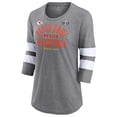 thumbnail image 2 of Women's  Heather Gray Kansas City Chiefs Super Bowl LVIII Champions Under the Lights Tri-Blend 3/4-Sleeve T-Shirt, 2 of 4