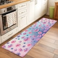 thumbnail image 2 of Runner Rug 2'x6', Spring Floral Washable Non-Slip Hallway Runner Rugs, Purple Pink Blue Flower Botanical Ombre Bedside Rugs Floor Mats Carpet Runners for Kitchen Bathroom Laundry Room, 2 of 8