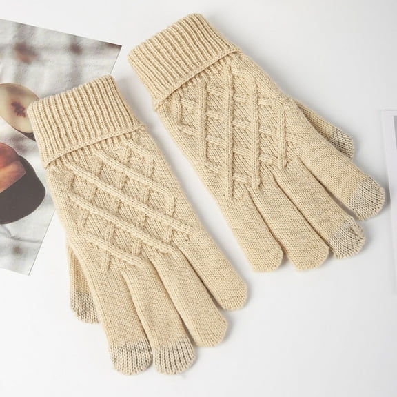 jobturf Winter Gloves for Women Men Touch Screen Thermal Fleece Warm knitted Wool Snow Gloves for Cold Weather