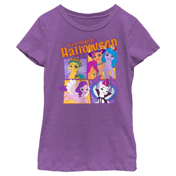 Girl's My Little Pony: A New Generation It’s a Magical Halloween Graphic Tee Purple Berry X Small