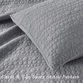 thumbnail image 4 of Juego de colcha HORIMOTE HOME, tamaño queen, microfibra gris, 3 piezas, 4 of 8