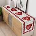 thumbnail image 4 of Red Valentine's Day Table Runner 36 Inches Long Farmhouse Dress Scarves, Love Heart Roses Romantic Dining Tablerunner for Coffee Table/Kitchen Island/Party Décor, Small 13" x 36", 4 of 8